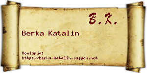 Berka Katalin névjegykártya